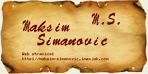 Maksim Simanović vizit kartica